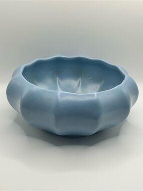 Vintage Haeger USA Matte Blue Pottery Planter Bowl | Mid-Century Modern planter